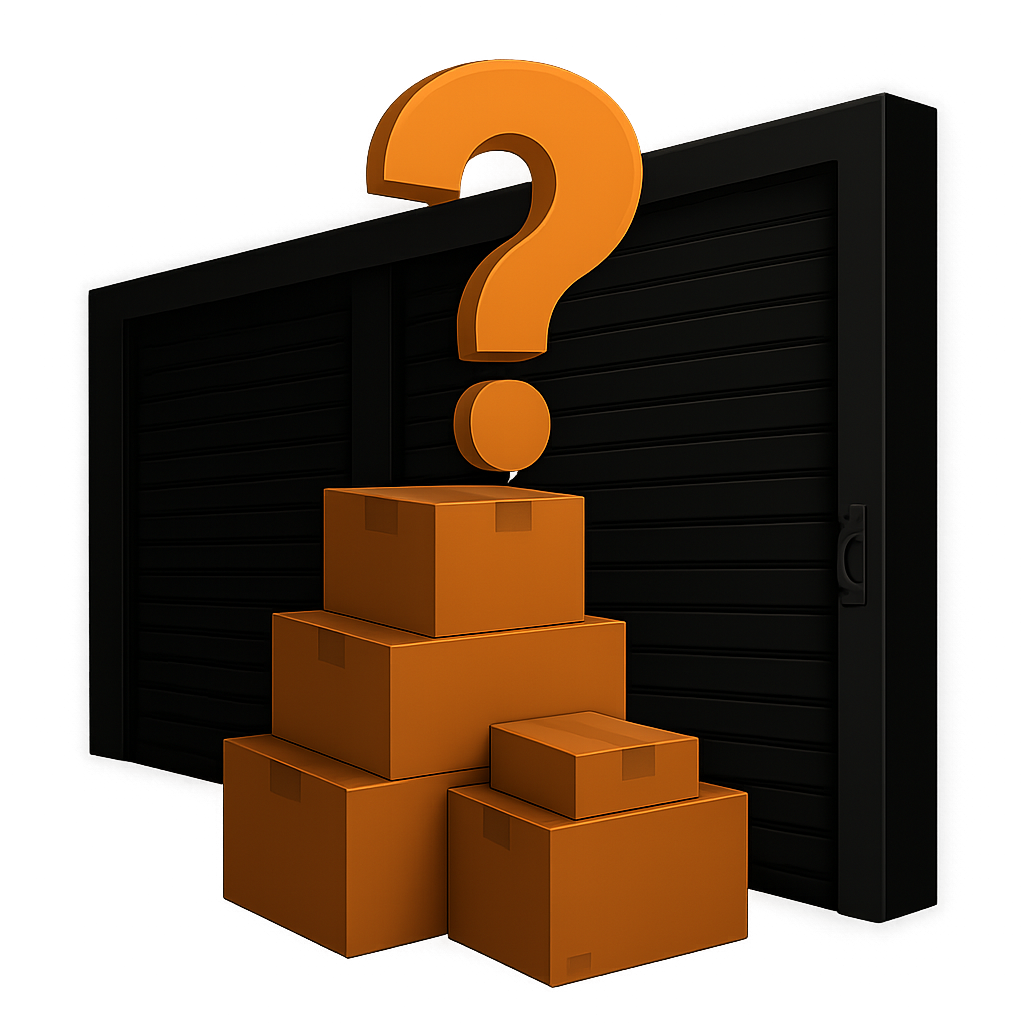 Illustration d'un box de stockage avec un point d'interrogation