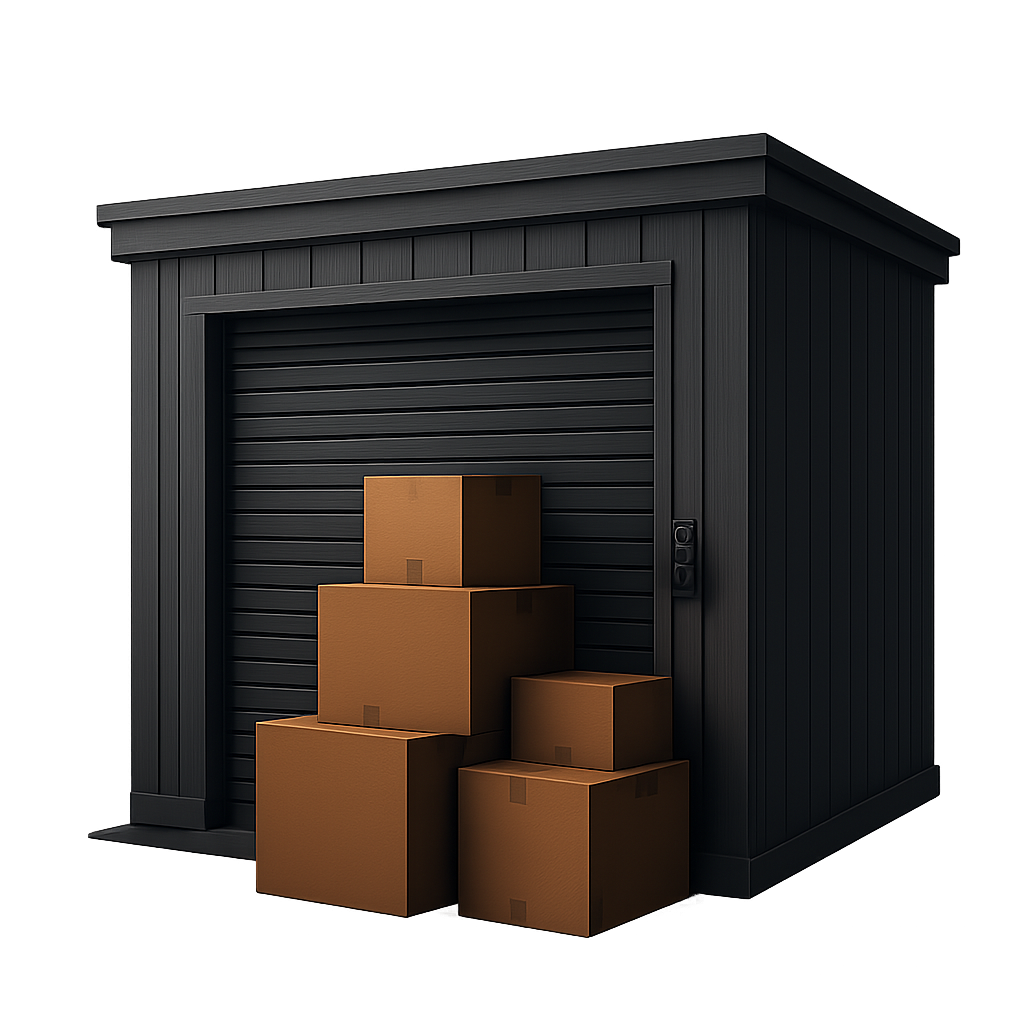 Illustration 3D d'un box de stockage représentant le service Blackbox